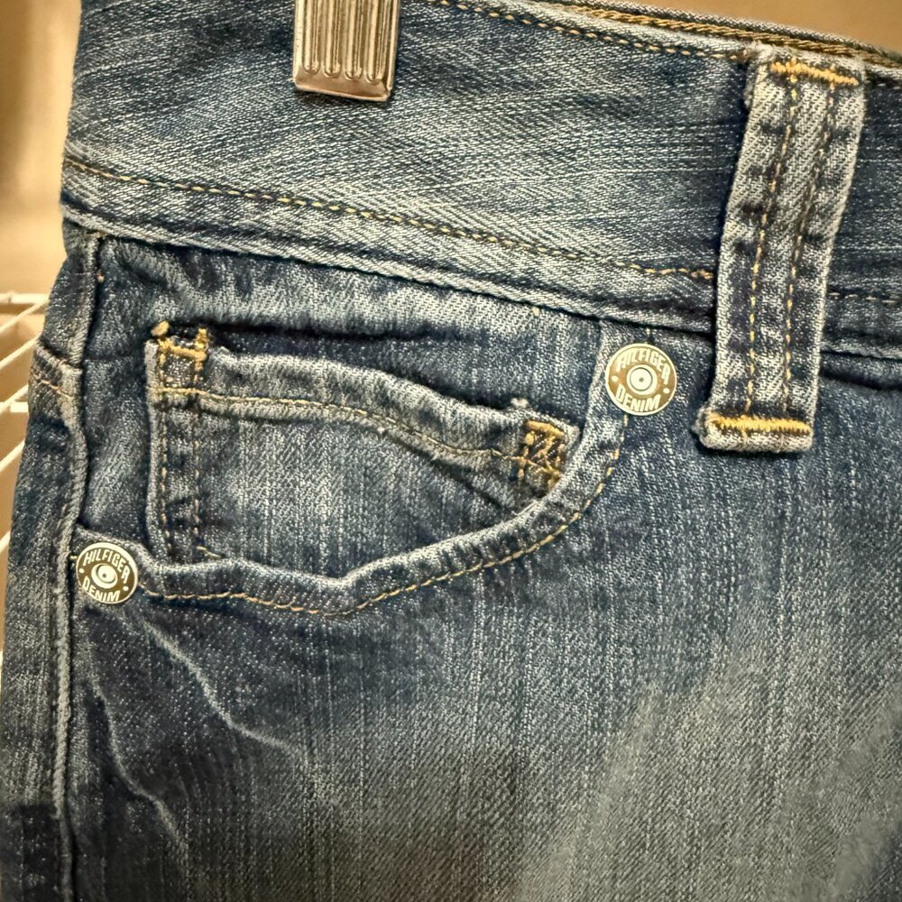 TOMMY HILFIGER DENIM MINI SKIRT 2 Women's Skirt Blue Y2K Vintage Preppy 2000's - Picture 5 of 9